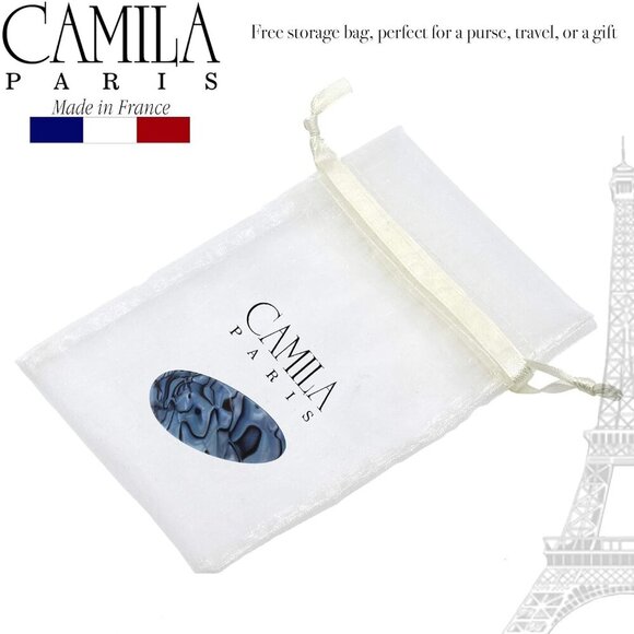 French Hair Barrette Clip Handmade Blue No Slip Strong Hold for Women - Picture 5 of 8